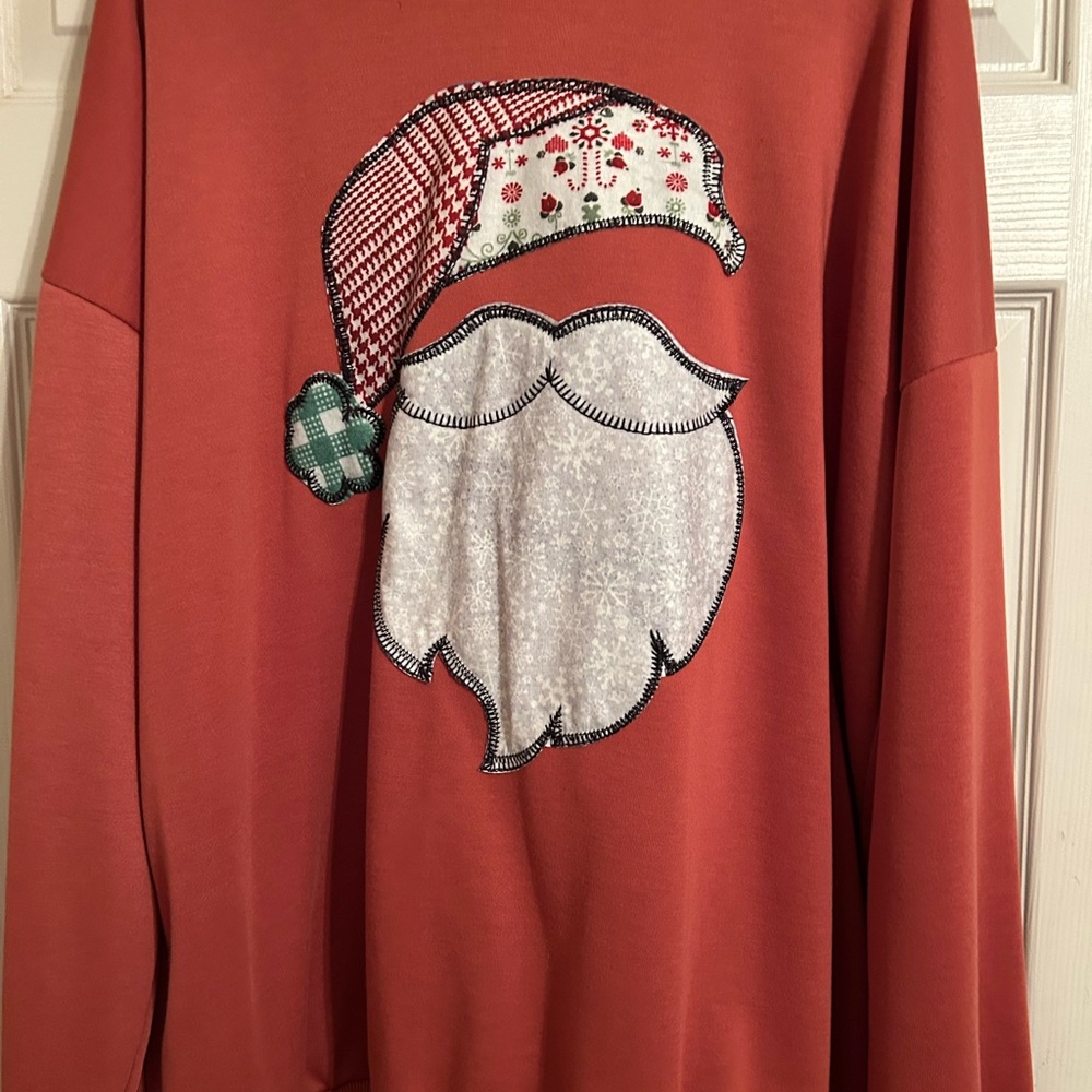 Festive Santa Graphic Sweater - Red Size 3x